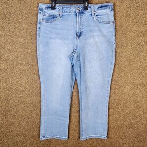 Max Studio Indigo Women Jeans High Rise Skinny Crop Blue Plus Size 18W Stretch
